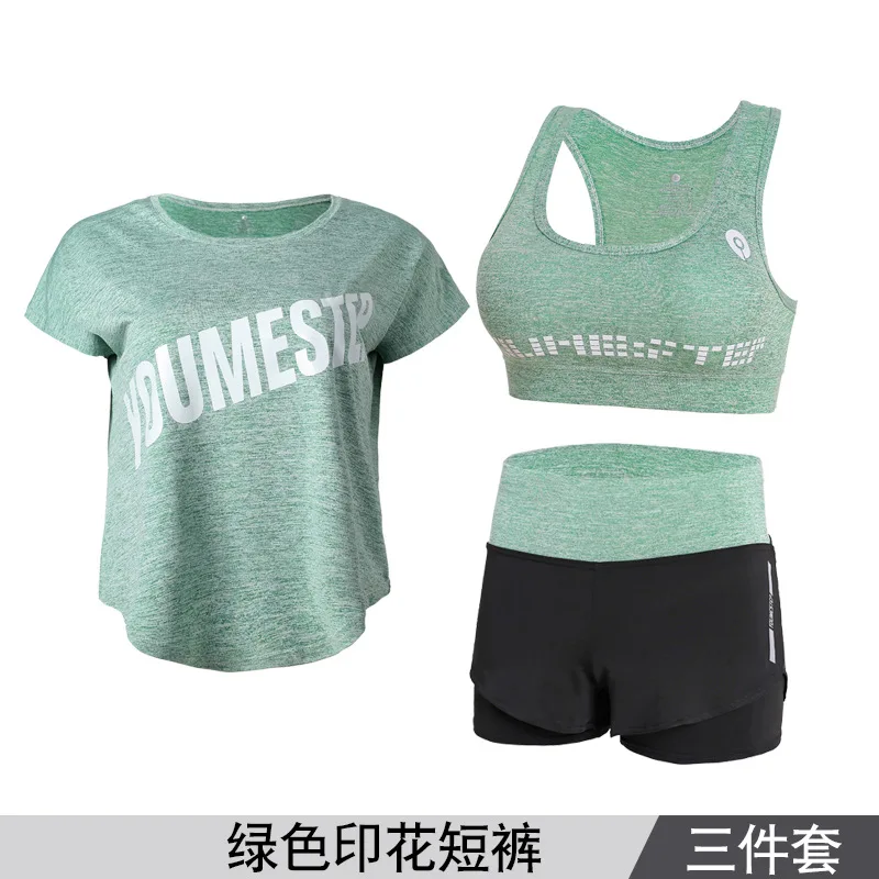 

2019 Yoga Clothes Suit Gym Running Shorts Large Size Loose-Fit Quick Drying Clothes Morning Run Sports WOMEN'S Suit Summer