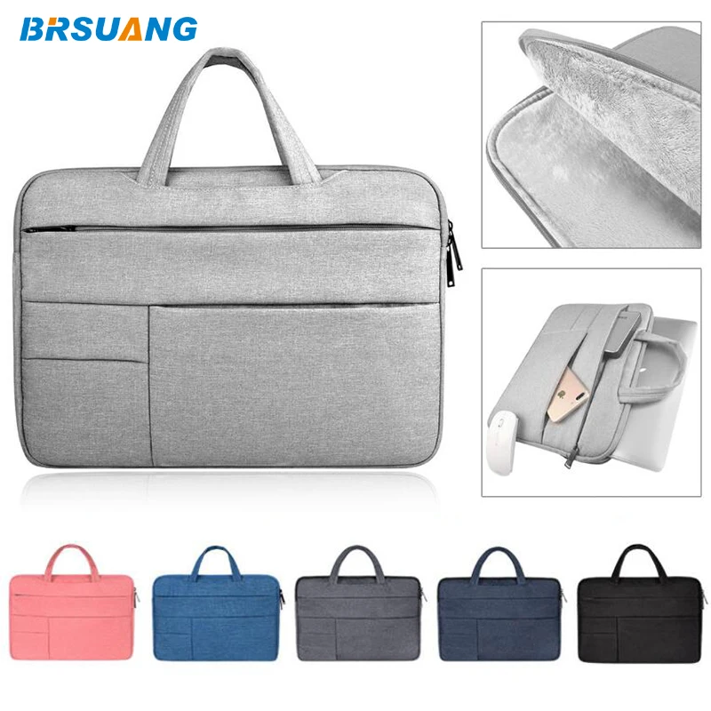 

50pcs/lot BRSUANG Multi-function Computer Bag 11.6 12 13.3 14.1 15.4 15.6 Inch Tablet Handbag For Macbook iPad Samsung Huawei HP