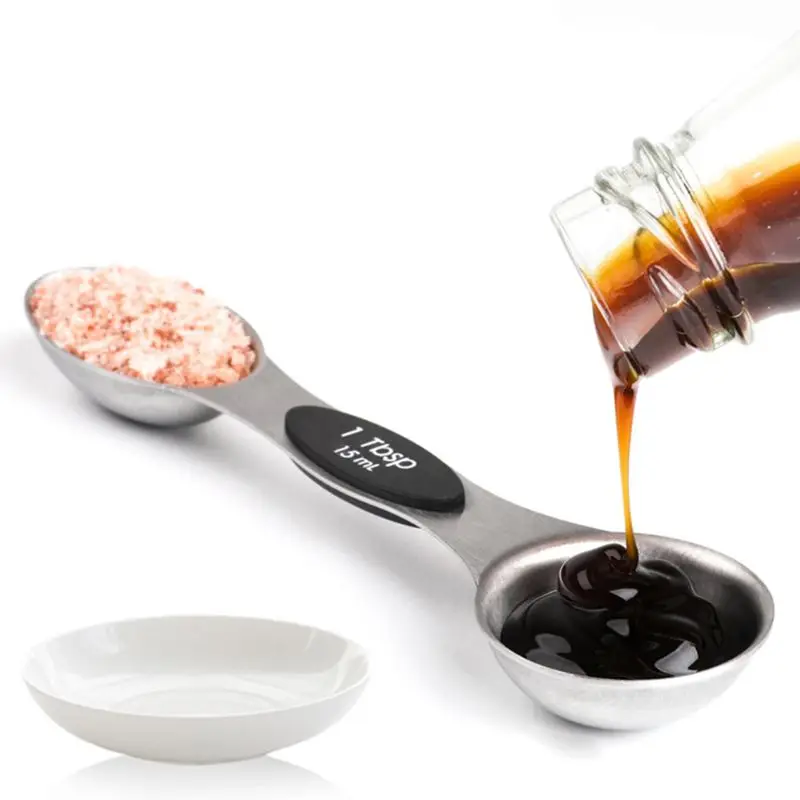 New 5 Count Magnetic Measuring Spoon Set Stainless Steel Measuring spoon Used in the kitchen baking Cooking essential TSP