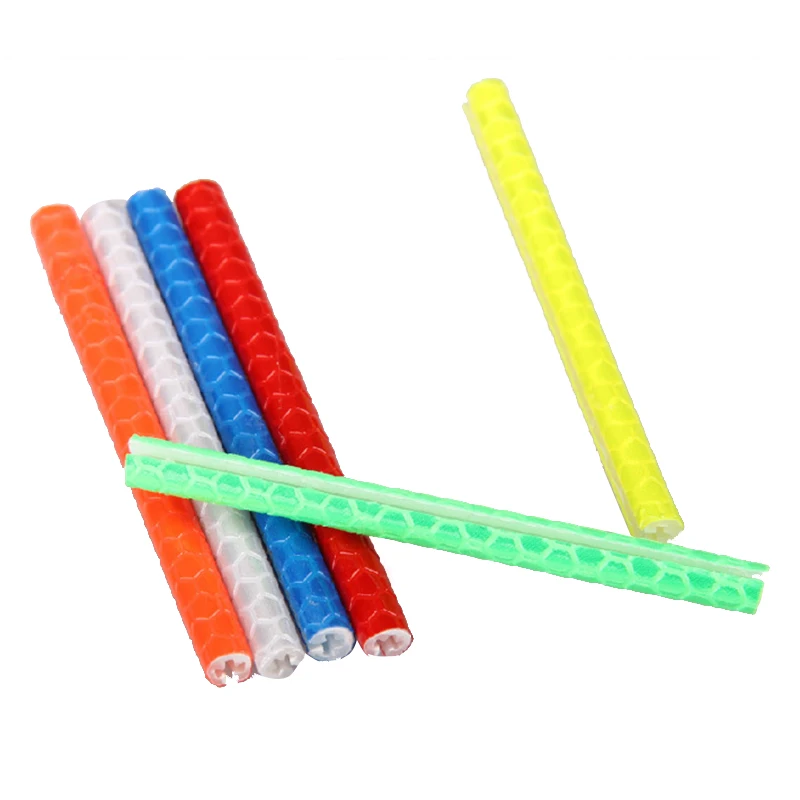 12pcs Bicycle Reflective Stickers MTB Road Bike Night Cycling Wheel Spokes Reflector Tubes Strip Outdoor Bike Light Accessories