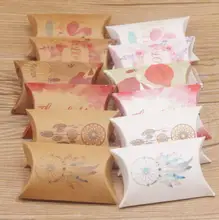 

10pcs/lot 2X5.5X8cm Pillow Paper Package Box Card Jewelry Necklace Earring DIsplay Packaging Box Wedding Gift Boxes