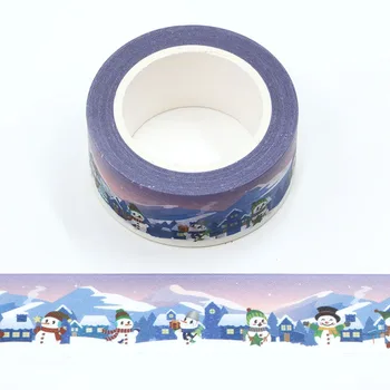 

1 pc 20mm*10m Purple Christmas snowman Mountain Decorative Washi Tape DIY Scrapbooking Masking Tape School Office Supply