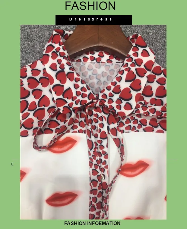 Ropa de mujer осеннее повседневное шифоновое платье с длинными рукавами и принтом в виде губ красное платье модное праздничное платье