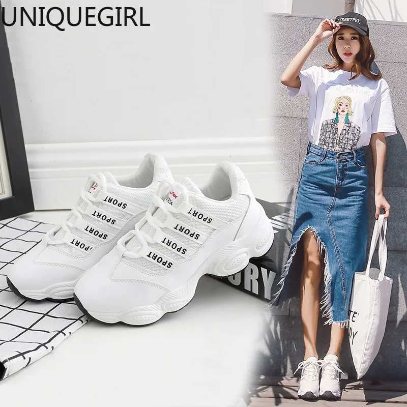 

2019 Women New Breathable Spring Casual Shoes Basket Flats Female Platform Shoes Woman Trainers Shoes Chaussure Femme