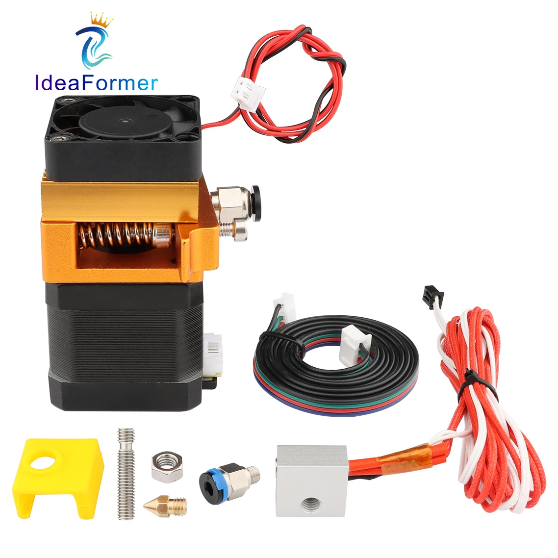 Kit de buse d'imprimante 3D Kit Mk8 Hotend Kit compatible avec Alfawise U20  U30 Creality Ender 3 assemblé Mk8 Extruder Kit d'extrémité chaude avec buse  de 0,4 mm, 24V 40W [