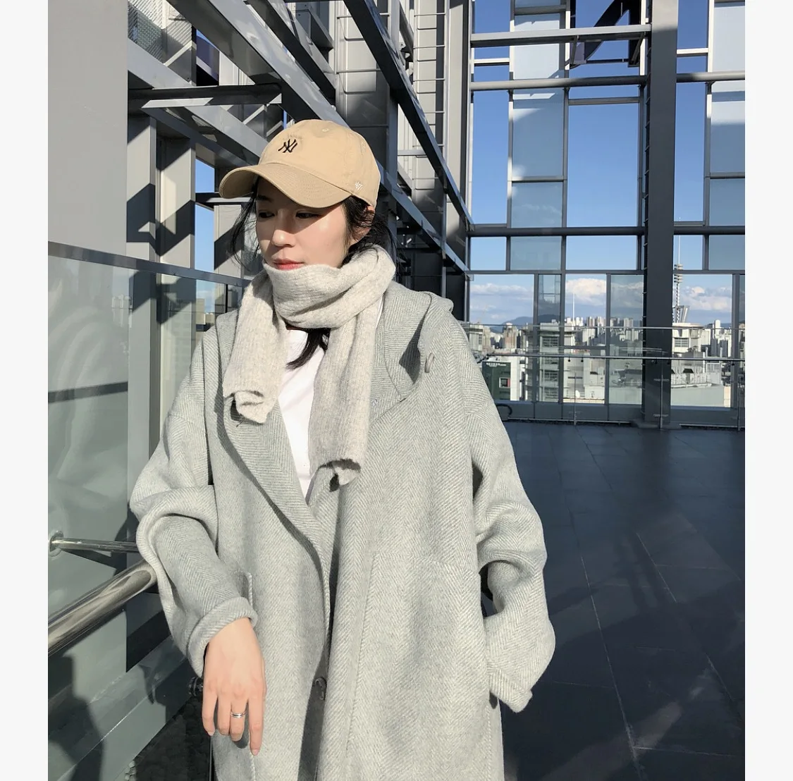 Новые зимние товары из Южной Кореи Dongdaemun шерстяное Двухслойное шерстяное пальто свободного кроя с капюшоном