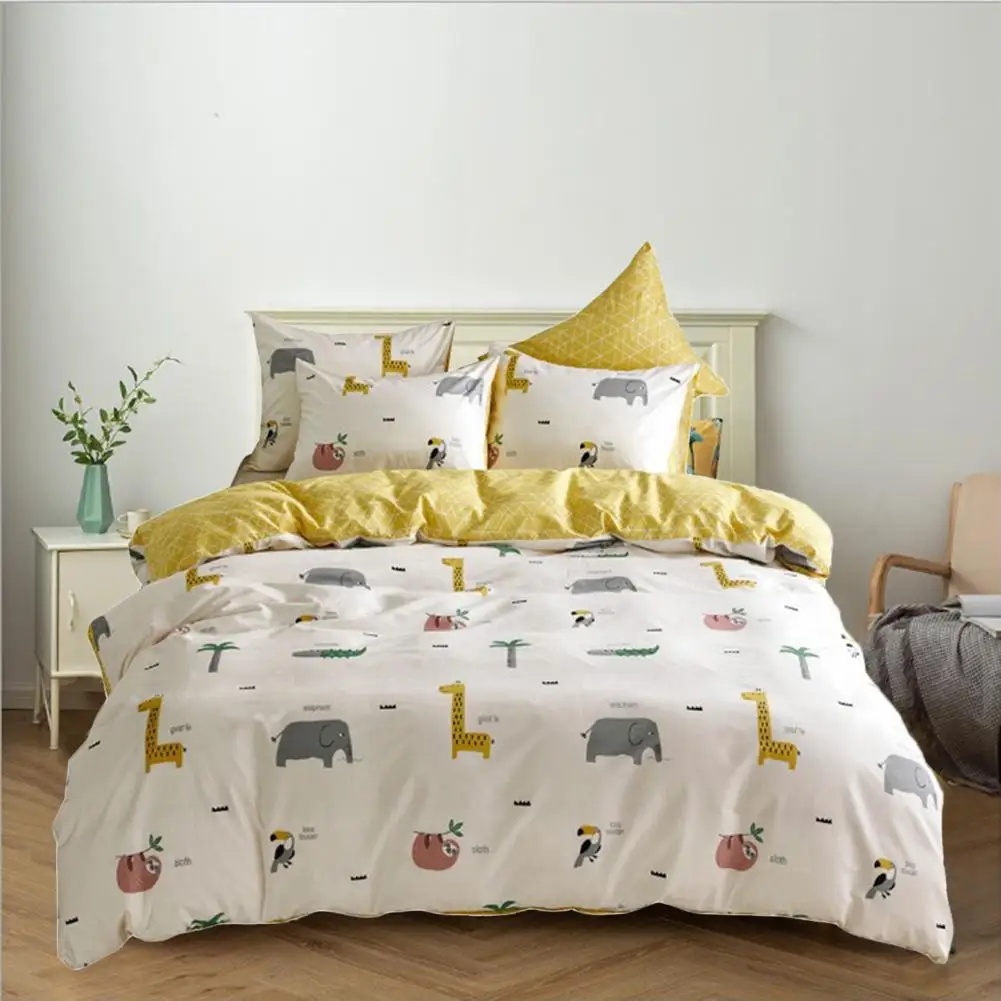 

3pcs Cotton Bedding Set Printed Giraffe Duvet Cover Pillowcases Home Textile Bedlinen Quilt Cover Queen King Size Bedclothes