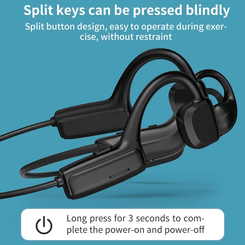 G1 Wireless Bluetooth Headphones Bone Conduction Earphone Outdoor Sport Headset with Microphone Headsets Black