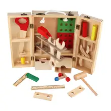 Montessori Wooden Tool Toys Kid Repair Tools Screwdriver Tool Table Early Educational Assemble Toy For Boys Preschool Toy
