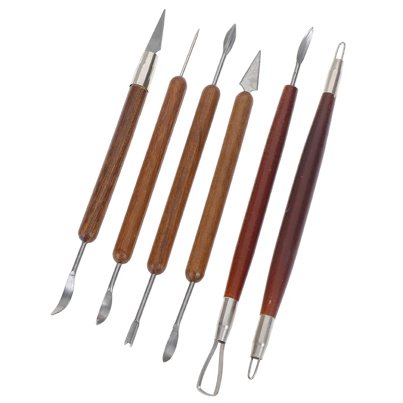 6 PCS/Set Pottery Ceramics Tools Polymer Clay Modeling Tools Wax Carving Sculpt Tool