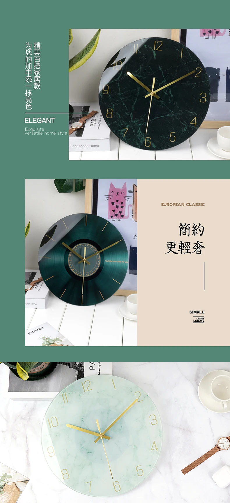 Luxury Glass Wall Clock Modern Silent Creative Watch Wall Clocks Home Deocr Living Room Kitchen Big Clock Reloj Cocina Gift