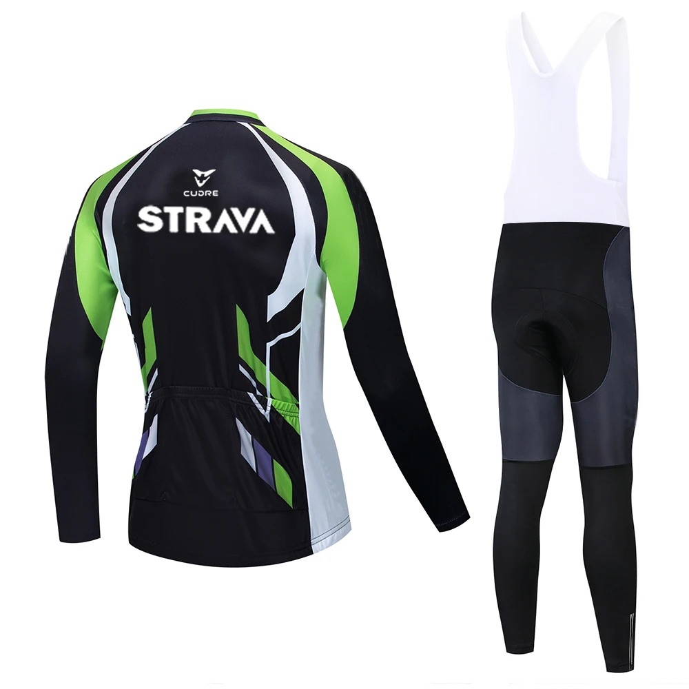 Трикотажный комплект для велоспорта STRAVA Pro Красная Трикотажная одежда с длинным