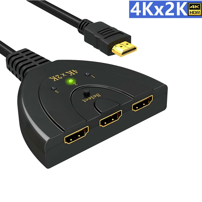 Jillway-HDMI 3  1 ġ 3 Ʈ 4K HDMI 3x1 ġ й, Ǳ  ̺ , Ǯ HD 4K 1080p 3D ÷̾   