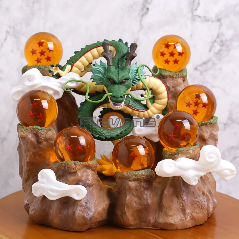 DBZ Shenron + 7 звезд хрустальные шары горная подставка Коллекционная Статуя Фигурка