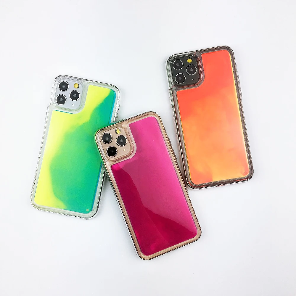 Оболочка мобильного телефона для iPhone 11pro мягкая задняя крышка жидкий силиконовый чехол для телефона неоновый светильник quickstand чехол 11pro