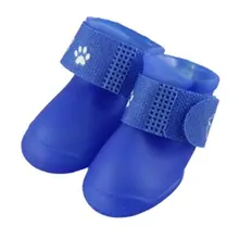 1 пар/уп. Водонепроницаемая противоскользящая обувь для домашних животных, собак, дышащие ПВХ однотонные резиновые сапоги, обувь для домашних животных