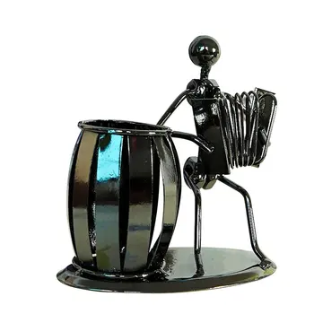 

Home Decoration Accessories Iron Man Pen Holder Mental Musician Miniature Music Ornaments Creative Desk Crafts Furniture Gifts