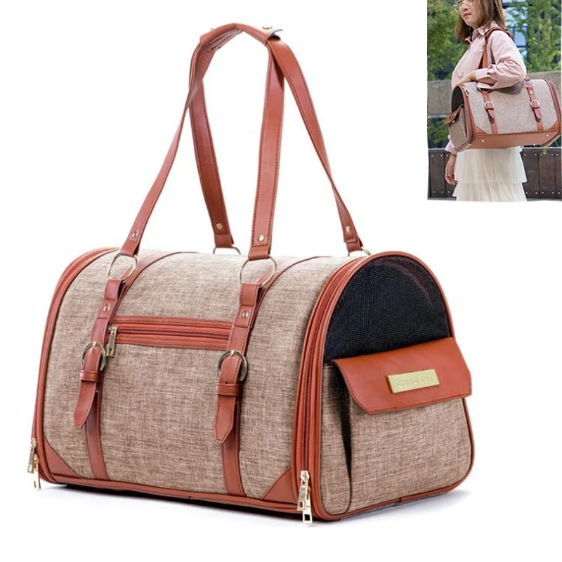 Переноска для собак, дорожная кошачья переноска, воздухопроницаемая автомобильная сумка для собак, переноска для маленьких щенков, светоотражающая Портативная сумка для животных