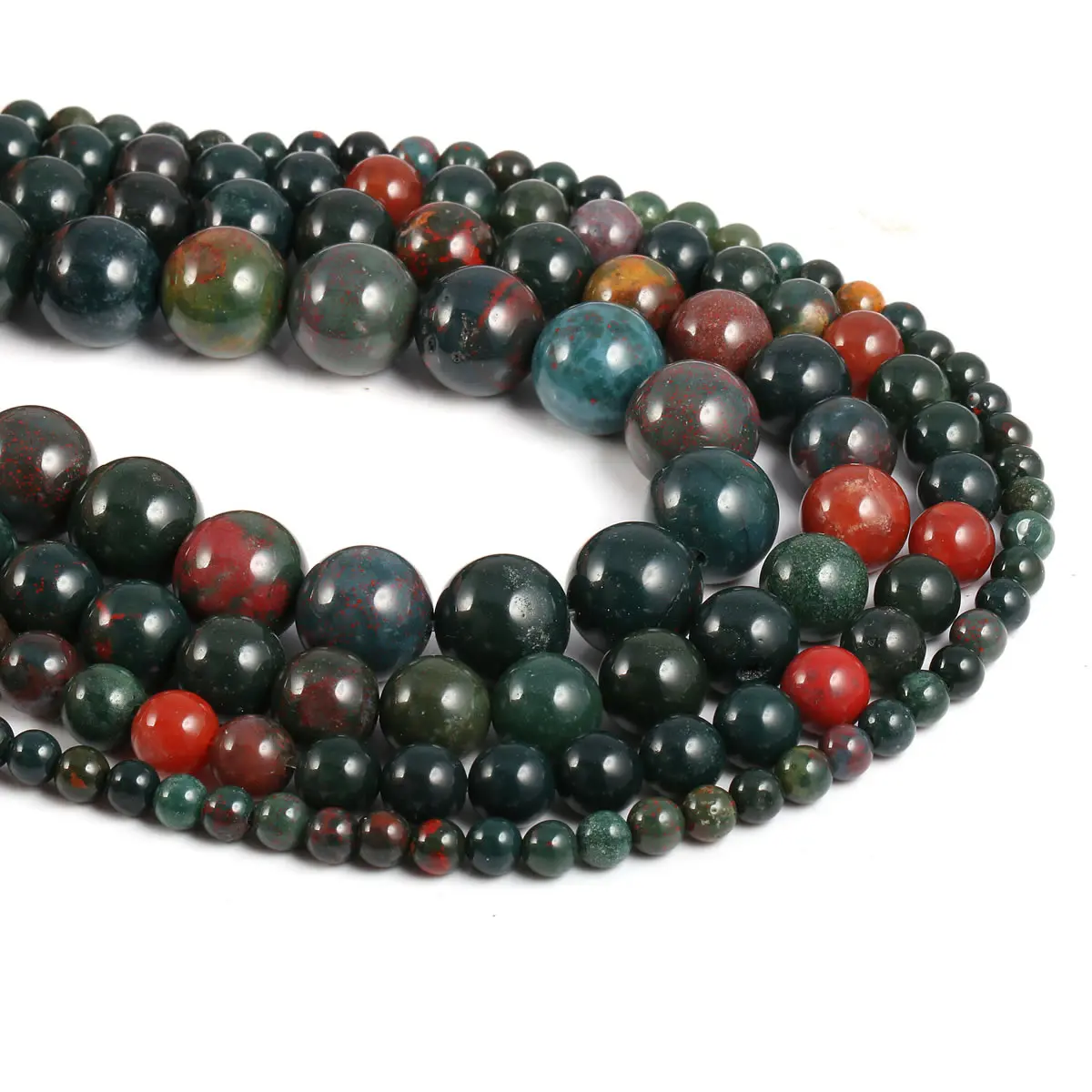 

Natural Bloodstone Loose Beads High Quality Round Stone Beads For Jewelry Making DIY Bracelet Accessories Fit Women Men
