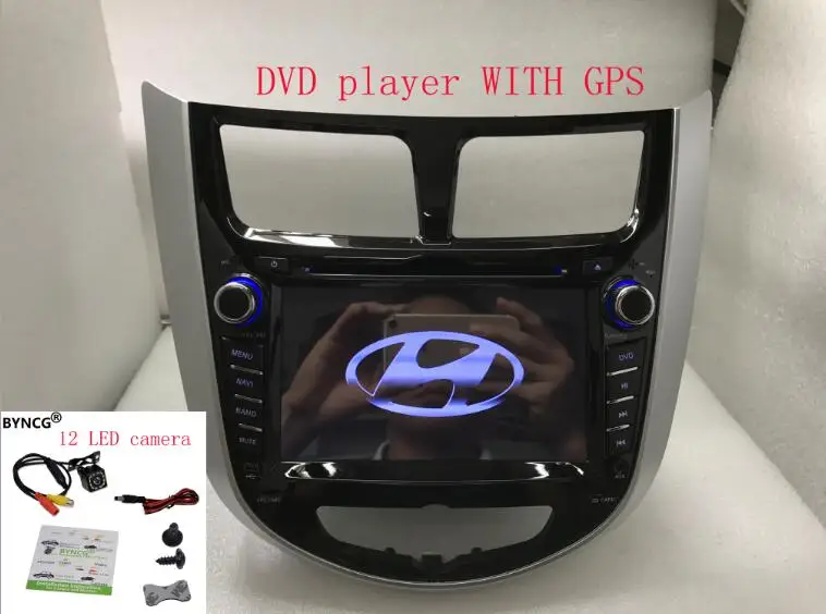 BYNCG русскоязычное меню " автомобильный dvd-плеер для Hyundai Solaris accent Verna i25 с 2 din Автомобильный навигатор GPS радиотранслятор USB BT 8 Гб карта - Цвет: DVD have GPS camera