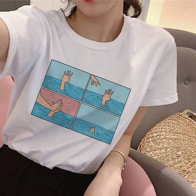 

Funny Style Spoof My Depression Print Women's White T Shirt Summer Casual Fashion T-shirt Short Sleeve Harajuku Shirt Beautiful