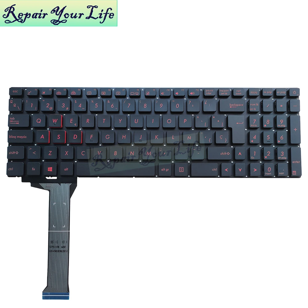 Notebook Teclado Espanhol para Asus Rog Gl552 Gl552vl Gl552v Gl752 Gl752vm vl vw G551 Zx50 sp es Substituição do Portátil Teclados Novo - Imagem 3