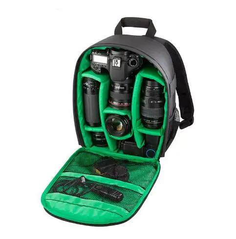 Многофункциональная камера рюкзак видео цифровая DSLR Сумка водонепроницаемая сумка для наружной камеры чехол для Nikon для Canon - Цвет: Зеленый