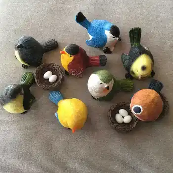 

Creative Funny Birdie Nest Bird Egg Gardening Decor Landscape Outdoor Grass Landscape Decor Craft Statue Home Ornament LA522