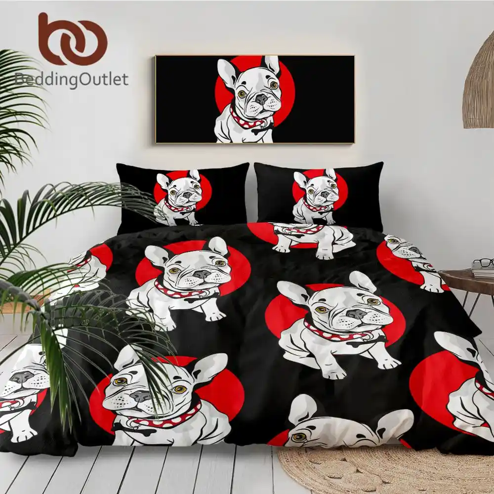 Beddingoutlet Pug Dog Bedding Set Cartoon Pet Bulldog Duvet Cover