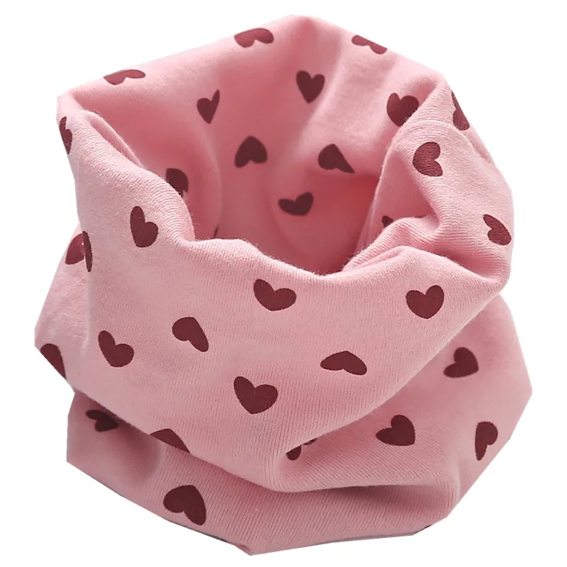 Осенне-зимний шарф для мальчиков, Детский круглый кольцевой ошейник, шарф для девочек, зимние детские шарфы, волшебный шейный платок для детей, Bufandas - Цвет: pink heart