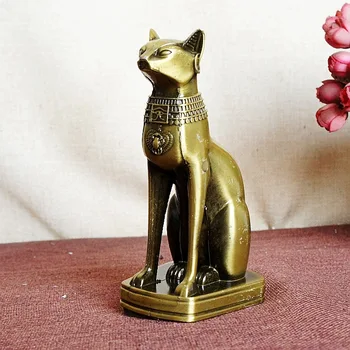 

Metal alloy handicraft model Egyptian cat