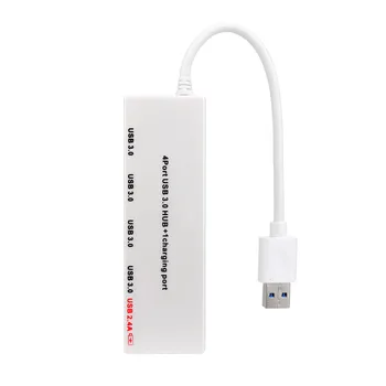 

4 Port Hi-Speed USB 3.0 HUB + 1 Smart Charging Port For PC Laptop WH With Power Adapter USB Hub High Speed fast charging