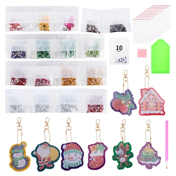 

Diamond Painting Kit Xmas Rhinestone Keychain DIY Materials Accessories
