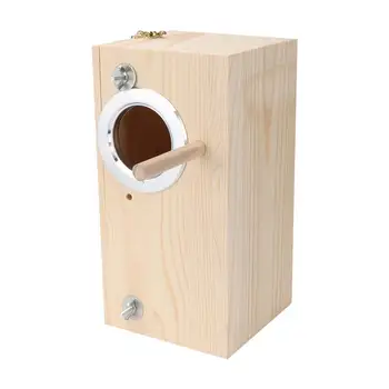 

Outdoor Garden Decoration Solid Wood Parrot Breeding Box Clamshell Bird Nest for Home Outdoor - Size S
