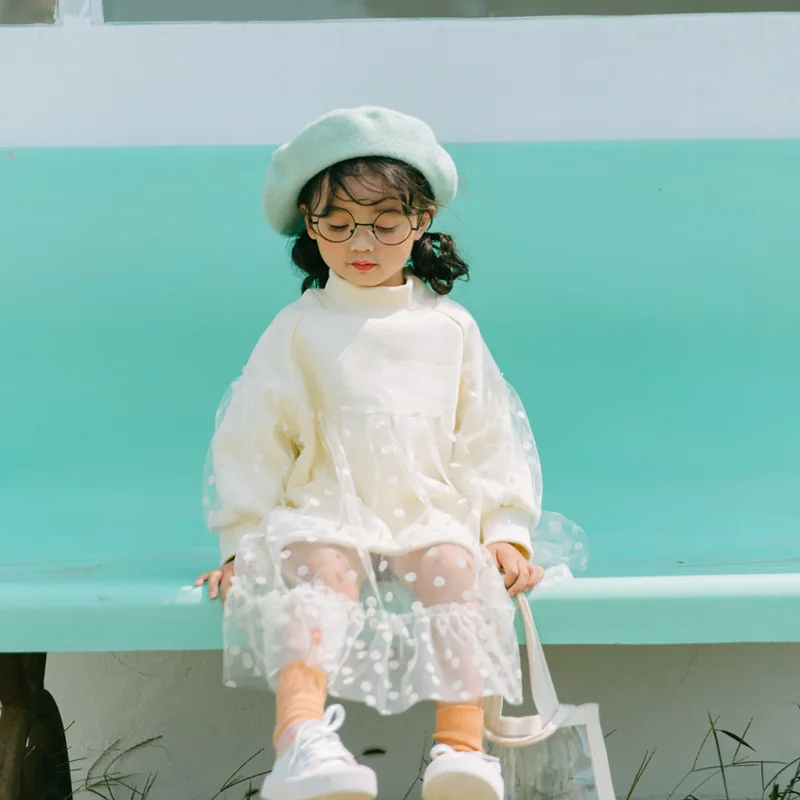 Коллекция года, платье в Корейском стиле для девочек в стиле пэчворк модные осенне-зимние платья для маленьких девочек 1-6 лет