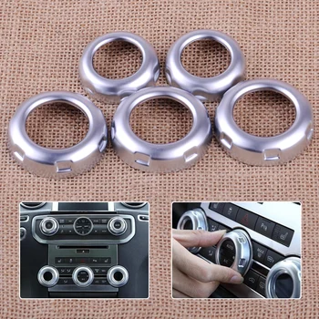 

5pcs ABS Chrome Car Dashboard Console Switch Button Ring Cover Trim fit for Land Rover Discovery 4 LR4 Range Rover Sport