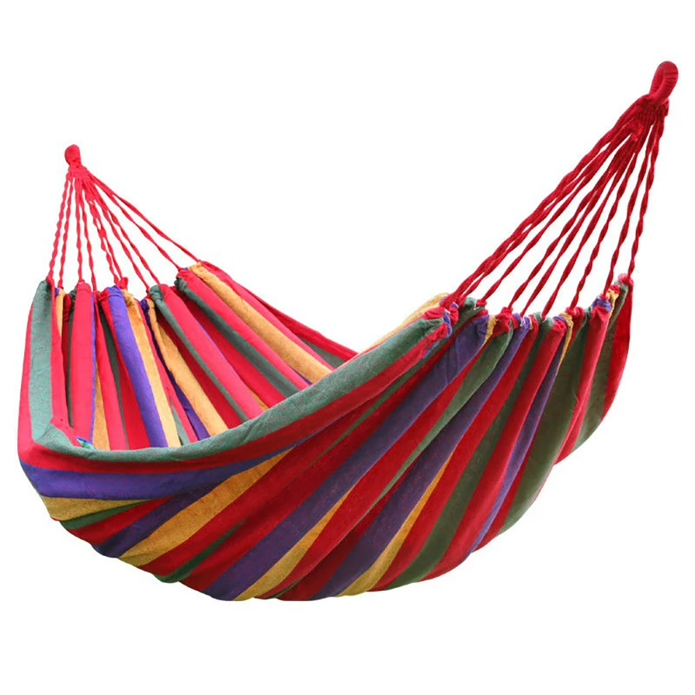 Ultralight Camping Hammock with backpack Hot Sale rainbow Outdoor Leisure Portable Hammock canvas Hammocks 