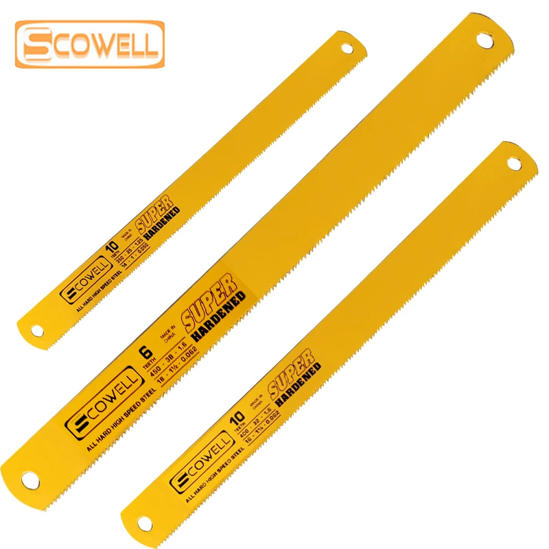 

Machine Saw Blades Power Hacksaw HSS Full Hardend Material 5PCS High Speed Steel 6TPI 10TPI Machinery Saw Blade DIY Tools