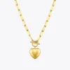 ENFASHION Heart Pendant Necklaces For Women Gold Color Stainless Steel Choker Necklace Fashion Jewelery Party Wholesale P203148 ► Photo 1/4