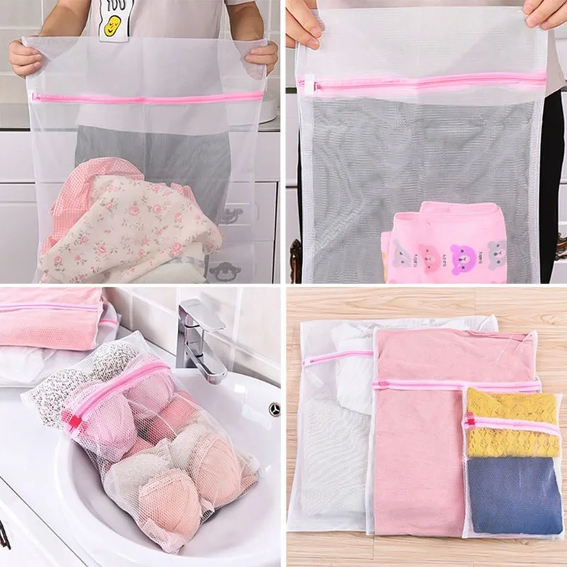 Clothes Washing Machine Laundry Bra Aid Lingerie Mesh Net Wash Bag Pouch Basket femme 3 Sizes