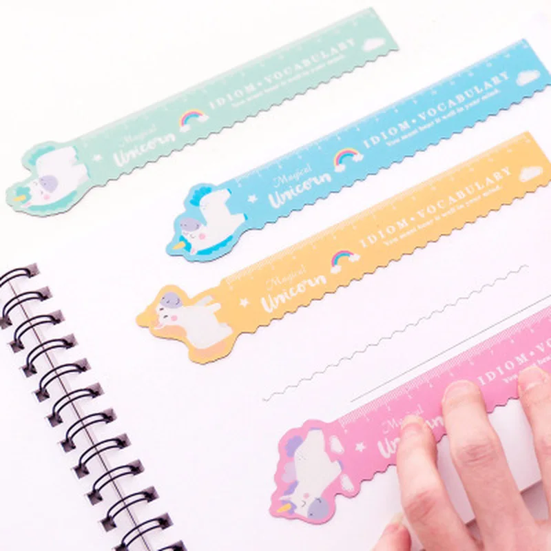 1 шт. Магнитная линейка единорога Kawaii Канцтовары новинка милые линейки