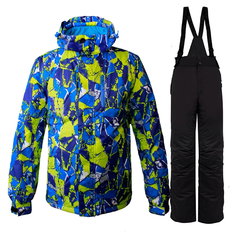 Теплый зимний лыжный костюм, комплект для мужчин, ветронепроницаемый, водонепроницаемый, для катания на лыжах, сноубординга, костюмы, набор для мужчин, для улицы, лыжная куртка+ штаны, брендовое зимнее пальто