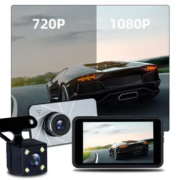 

4 Inch Dual Lens Dual Record Driving Recorder 1080P 0 Front And Rear Hd Wide Angle Double Lens Video Recorder