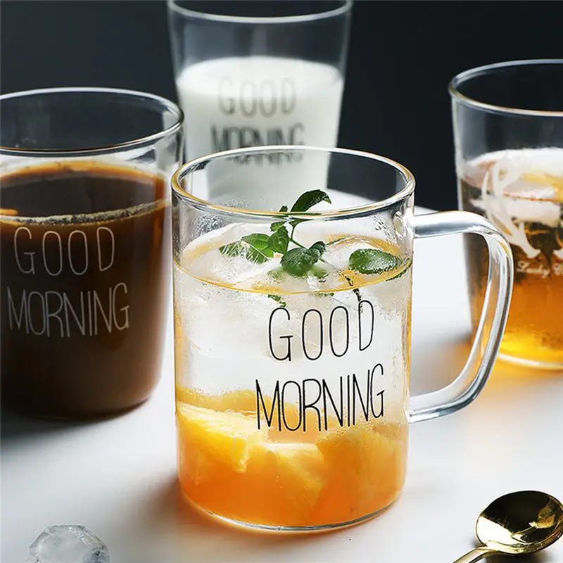 450 мл прекрасный экологичный стеклянный стакан для завтрака кофе чай Молочный