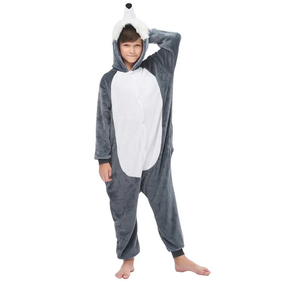 cosplay unisex kids Winter pajamas hooded animal cartoon pajamas Jumpsuit female sleepwear wolf shark Halloween party costume cosplay unisex kids Winter pajamas hooded animal cartoon pajamas Jumpsuit female sleepwear wolf shark Halloween party costume