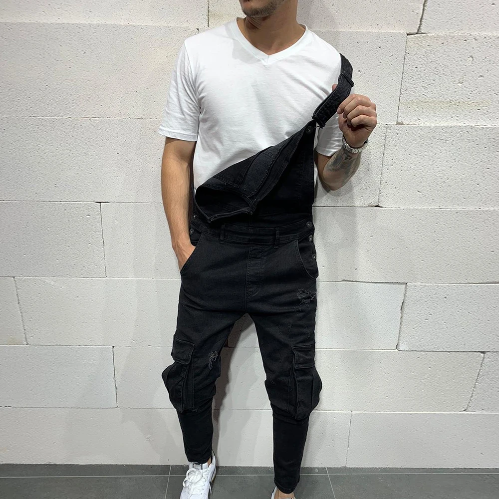 SFIT осенние модные мужские рваные джинсы комбинезоны Hi Street Distressed Denim bib Комбинезоны для мужчин брюки на подтяжках Размер S-XXXL