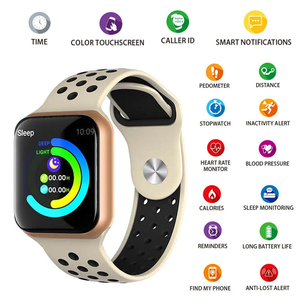 

F8 New SMS Smart Watch Men Women Heart Rate Monitor Blood Pressure Fitness Tracker Anti-lost Remote Camera Sport Watch Bracelet