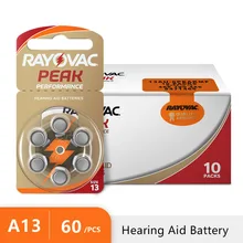 Rayovac – batterie Zinc Air 1.45V pour appareils auditifs, nouveauté, 60 pièces, A13 13A 13 P13 PR48