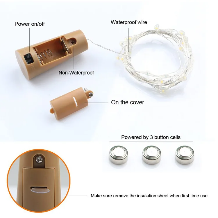 Рисунок 6 - пробковые светодиодные гирлянды для бутылок вина