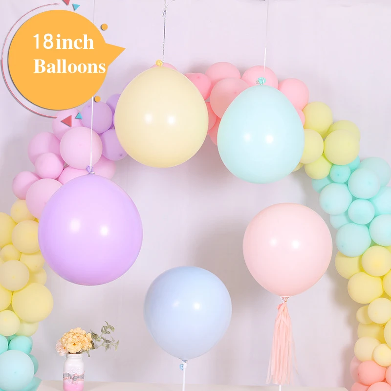 2pcs 18 Inch Macaron Balloon Macarons Color Pastel Candy Balloons Latex Round Baloons Wedding Birthday Party Decor Globos Helium | Дом и сад
